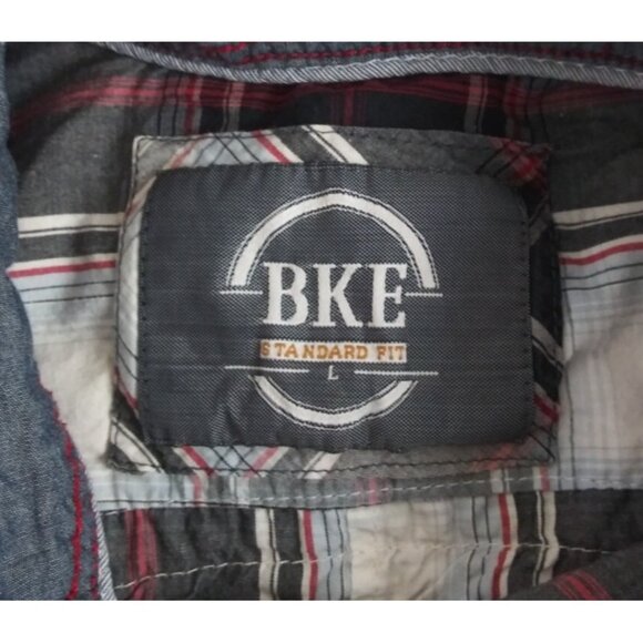 Buckle BKE Standard Fit Black Plaid With Marbled Pearl Snaps Men's Shirt Large - Picture 6 of 8